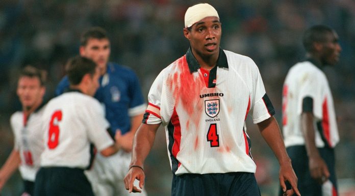 Throwback to When the Guveee Paul Ince was bloodied in battle. How good was the Guveee?