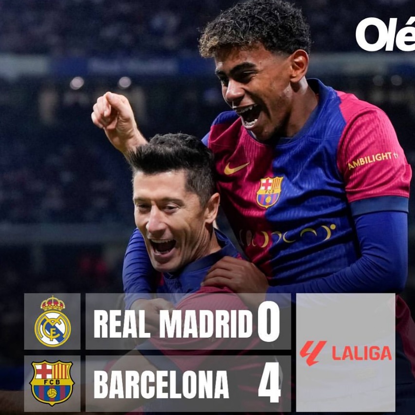 Real Madrid 0 Barcelona 4. Yoh Barcelona. What a show