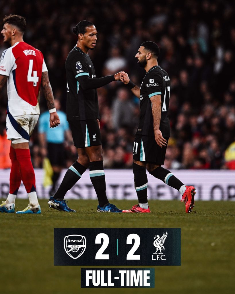Arsenal 2 Liverpool 2. Good Result. Wel take it.