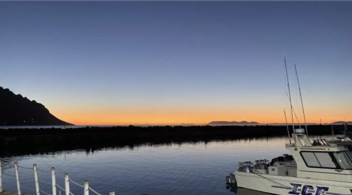 Sunset at Strand Harbour, Western Cape