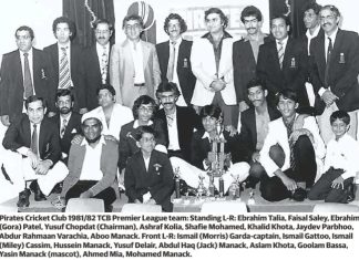 Pirates Cricket Club 1981/82. TCB Premier League Team. Leave a Comment