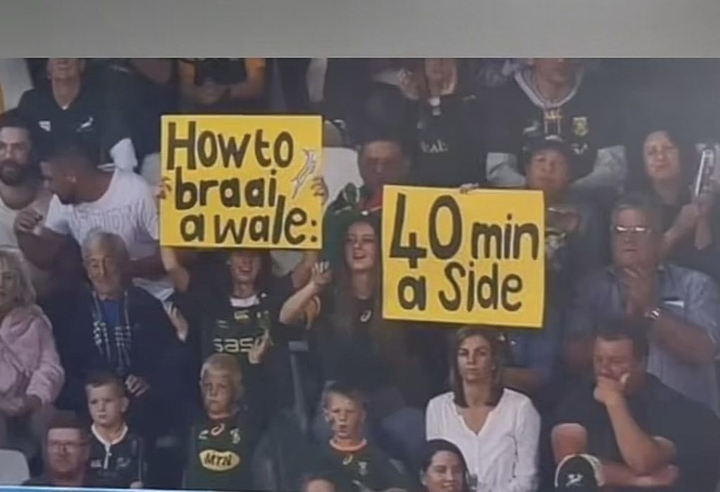 Springboks 45 Wales 12. Seen this image on X. Thort it was brilliant. The Boks just get better and better.