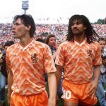 Ruud Gullit and Marco Van Basten at the Euro 88 Championships.