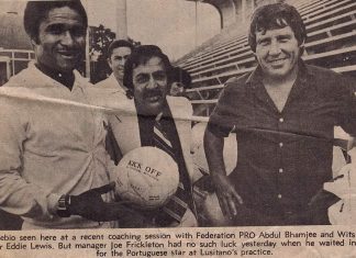 Eusebio with Abdul Bhamjee & Eddie Lewis