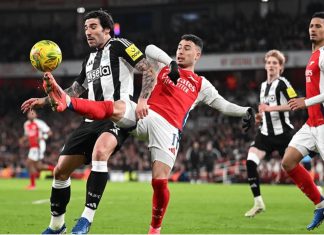 Arsenal 0 Newcastle 2. The toon army in the zone.