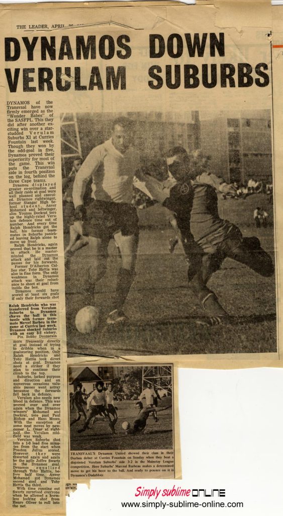 Dynamos down Verulam Suburbs