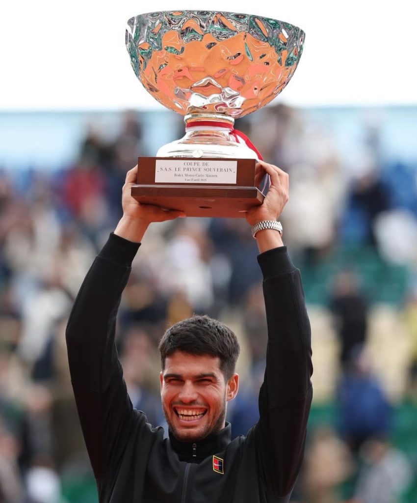 Alcaraz wins his first Monte Carlo Masters. Vamos Carlos. #atpmasters1000 #montecarlomasters #montecarlo #carlosslcaraz