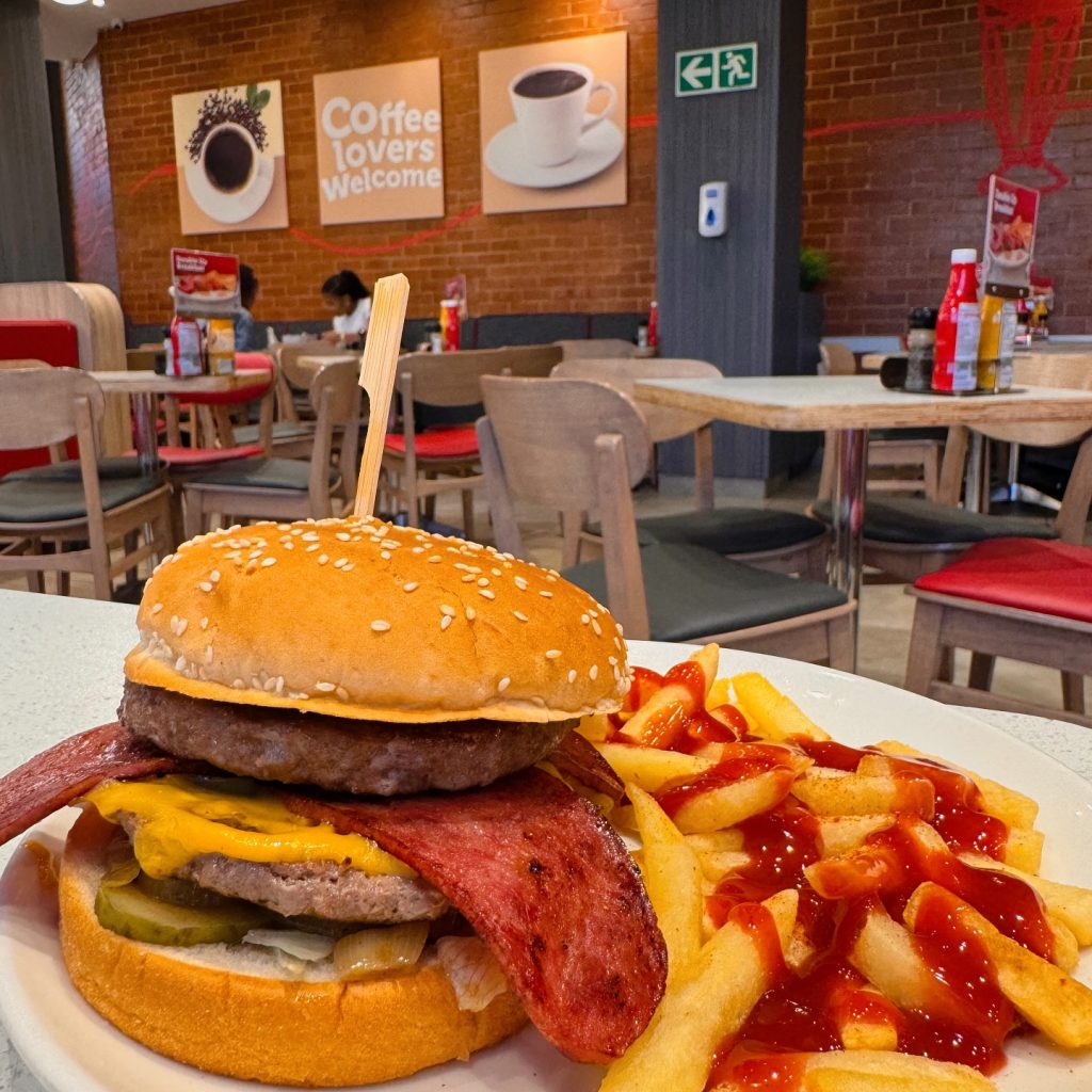 Double Smoke Beef and Cheese burger for Friday Lunch @wimpyrosebank . Open till 9pm on Fridays and Saturdays #halaal