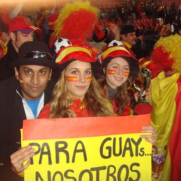 It was Spain and Paraguay for us in the last of the quarter finals at Ellis Park Stadium in Johannesburg. We had great Cat 4 seats behind the goals and enjoyed the Spanish fans and some Paraguayans. It was time for me and Husain to travel for both her semi finals. Couldn’t wait