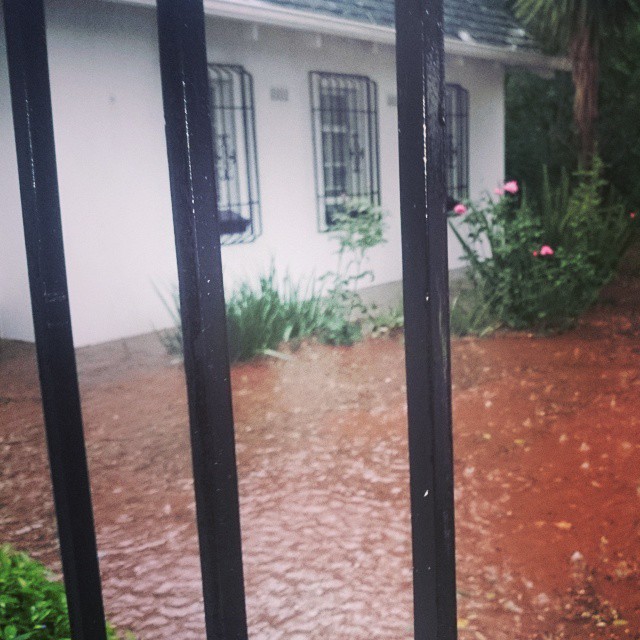 Freak Flood after the storm at our home, eish man, water coming up to window