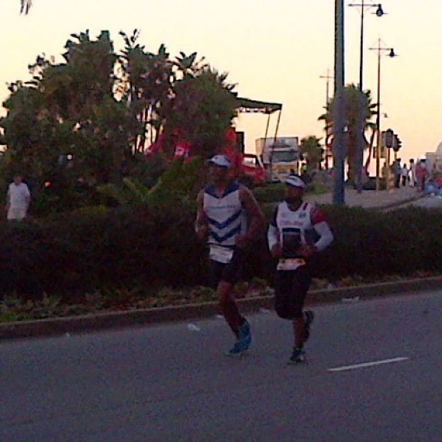 Running in the twighlight. 9km to go for some of the guys #IRON MAN SA 2015