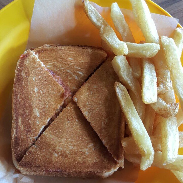 Golden Brown Toasted Steak and Cheese at the Home of Legends Kentucks @kentuckymilkbar