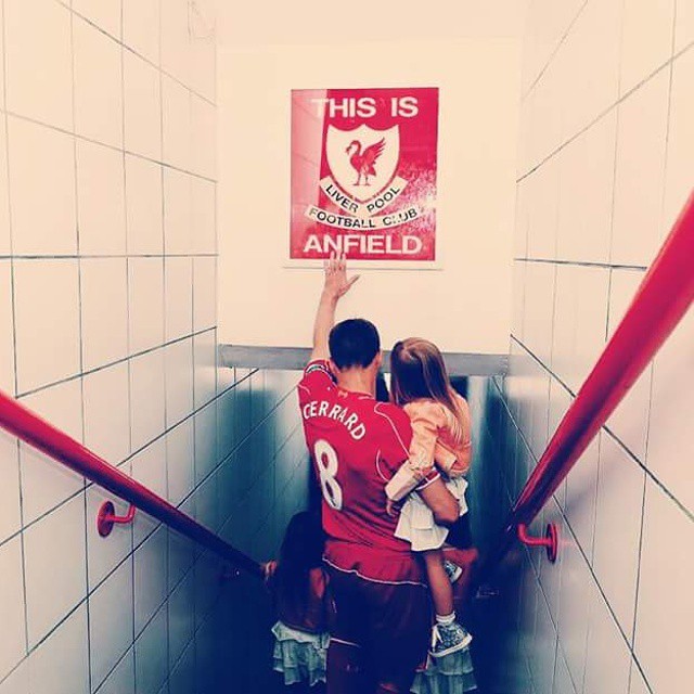Anyone ever ask why do you support Liverpool. This is why.because after this point you have to cross that white line and then THIS IS ANFIELD."Money can buy you designer flugs and Tee shirts.BUT it Cant buy you utmosfere, coz then u Gotta cross that white line, to the most intimidating night of your life"-Stevie G about Anfield when Chelsea were due to arrive in 2005 #liverpool FC #liverpool #Stevieg #Steven Gerard