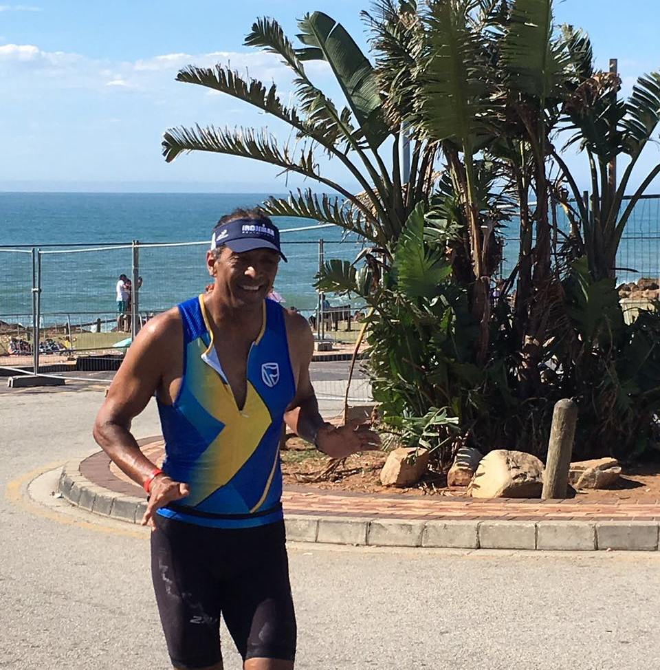 Nadi Khan on the final leg, 42km Run.pic by Stacey Gamiet #portelizabeth #pe #ironman #ironmansa #ironman2016 #triathlete #triathlon #bike #run #swim #love #guts #glory #pain