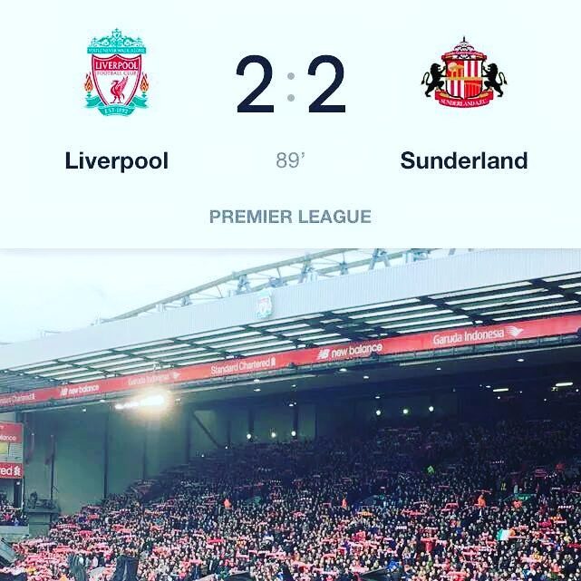 Liverpool 2 Sunderland 2. Gone in Ten Minutes, F@#KS SAKES. Your take on the game #liverpool #Sunderland #kopend #epl #premierleague #gutted #kopend