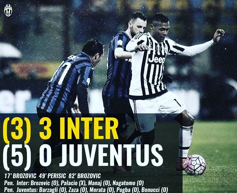 Forza Juve. We beat Inter on penaltys to make final of Coppa Italia
