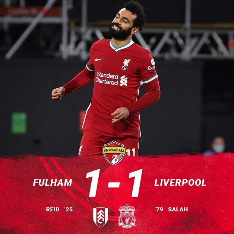 Fulham 1 Liverpool 1. Shit First half. Knock knock whose there. Issa . Issa Who?Issa Penalty. Step up Mo Salah. Spurs in the week. Bring on the COYS