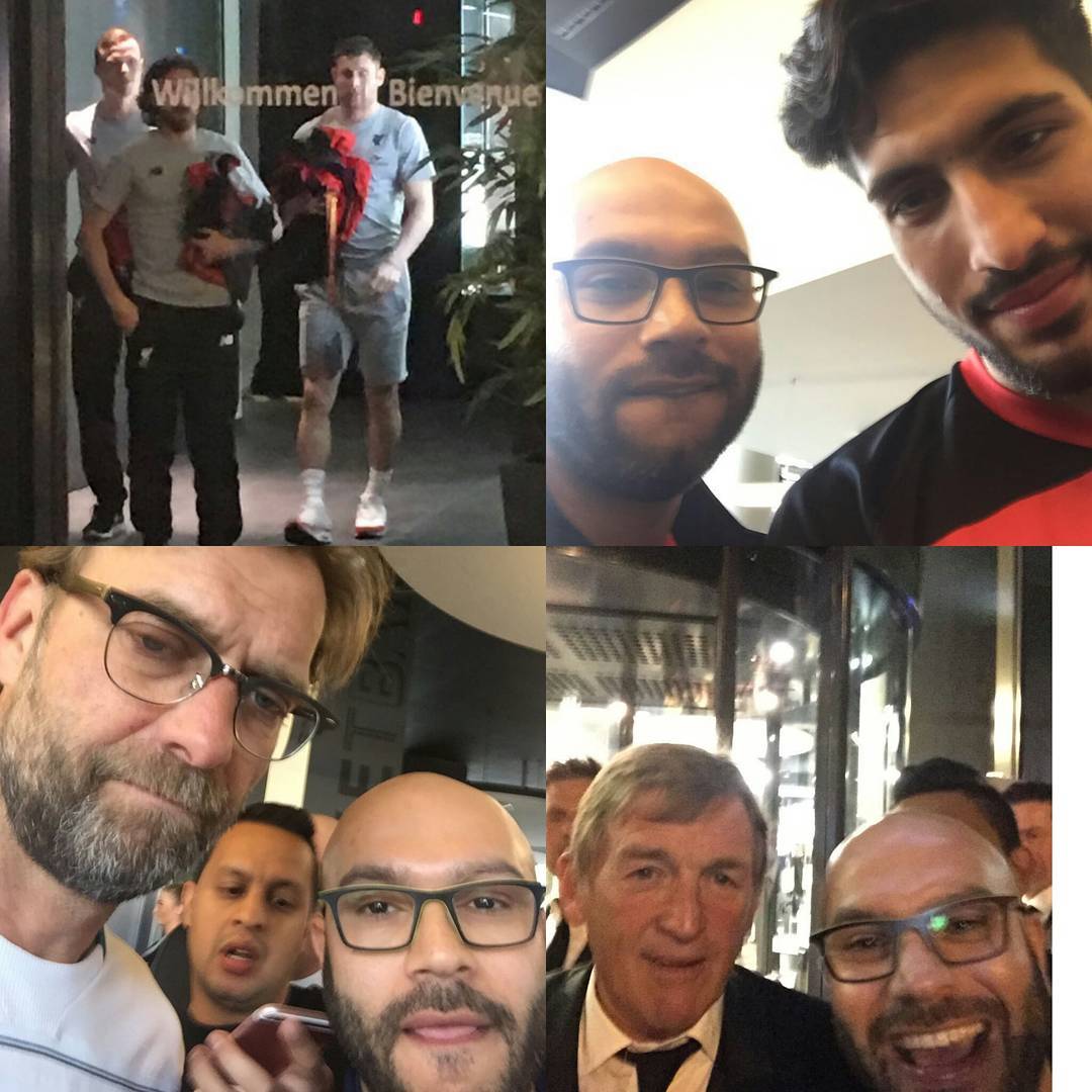 The boys are enjoying it out there in Basel.  My 0018 man on the scene @waseemkoor ran into some of the KOPS big boys. What a thing #basel #europaleague #europacupfinal #liverpoolvssevilla #liverpoolfc #kopend #YNWA