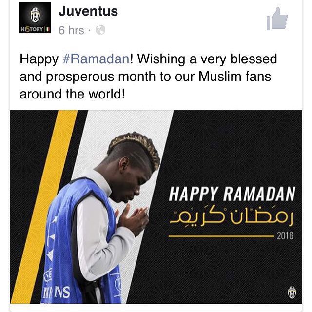 Thanks JUVE . Wishing a blessed Ramadaan to all our Muslim readers and followers