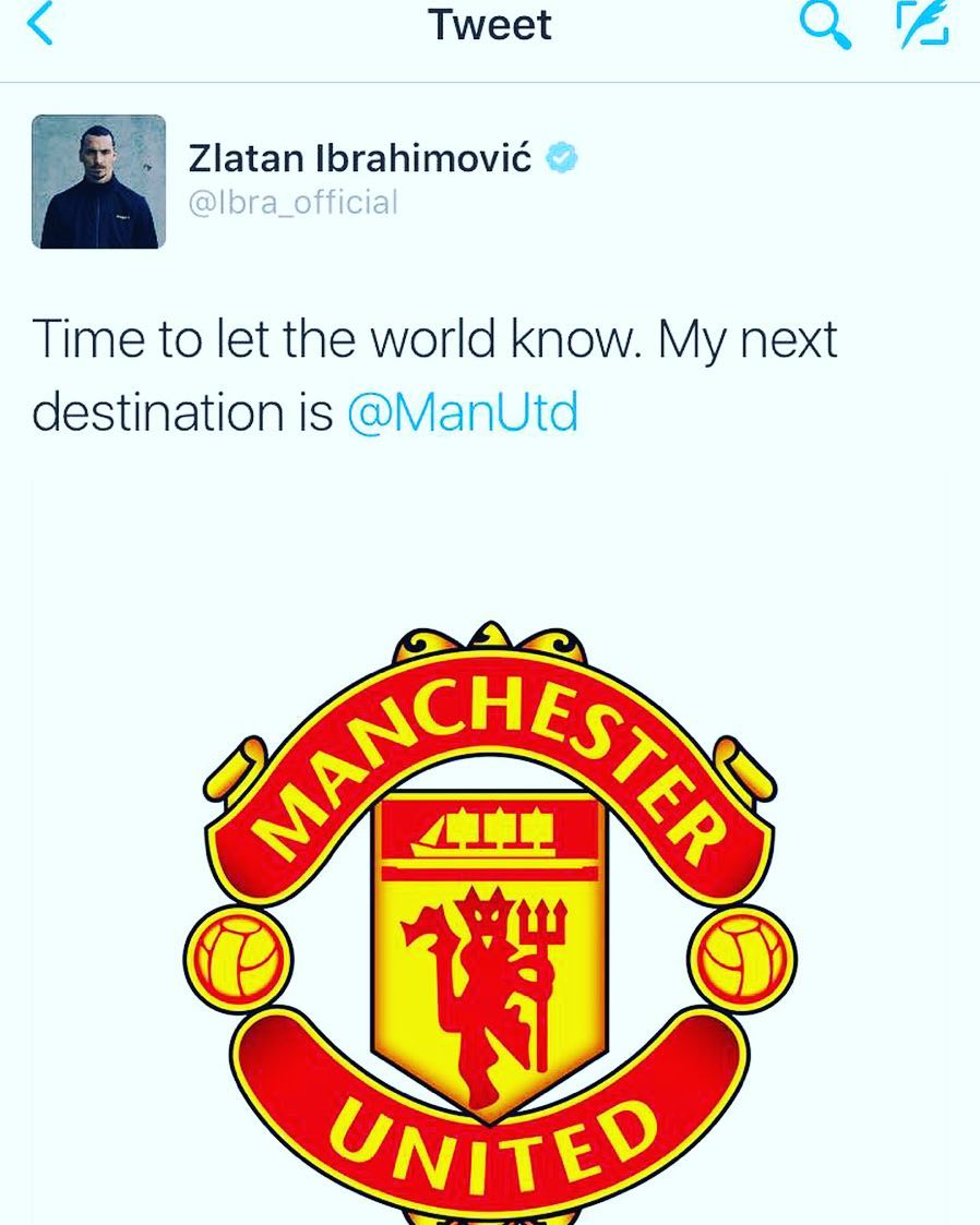 Zlatan confirms he is joining Man UTD.What are your thoughts on this ? Will get get you 20 plus in the season . I think so. Was a big fan of his when he played for JUVE. Tremendous Skill. bigtransfers #epl #manutd #zlatan #ibrahimovic #zlatanjoinsmanutd #soccer