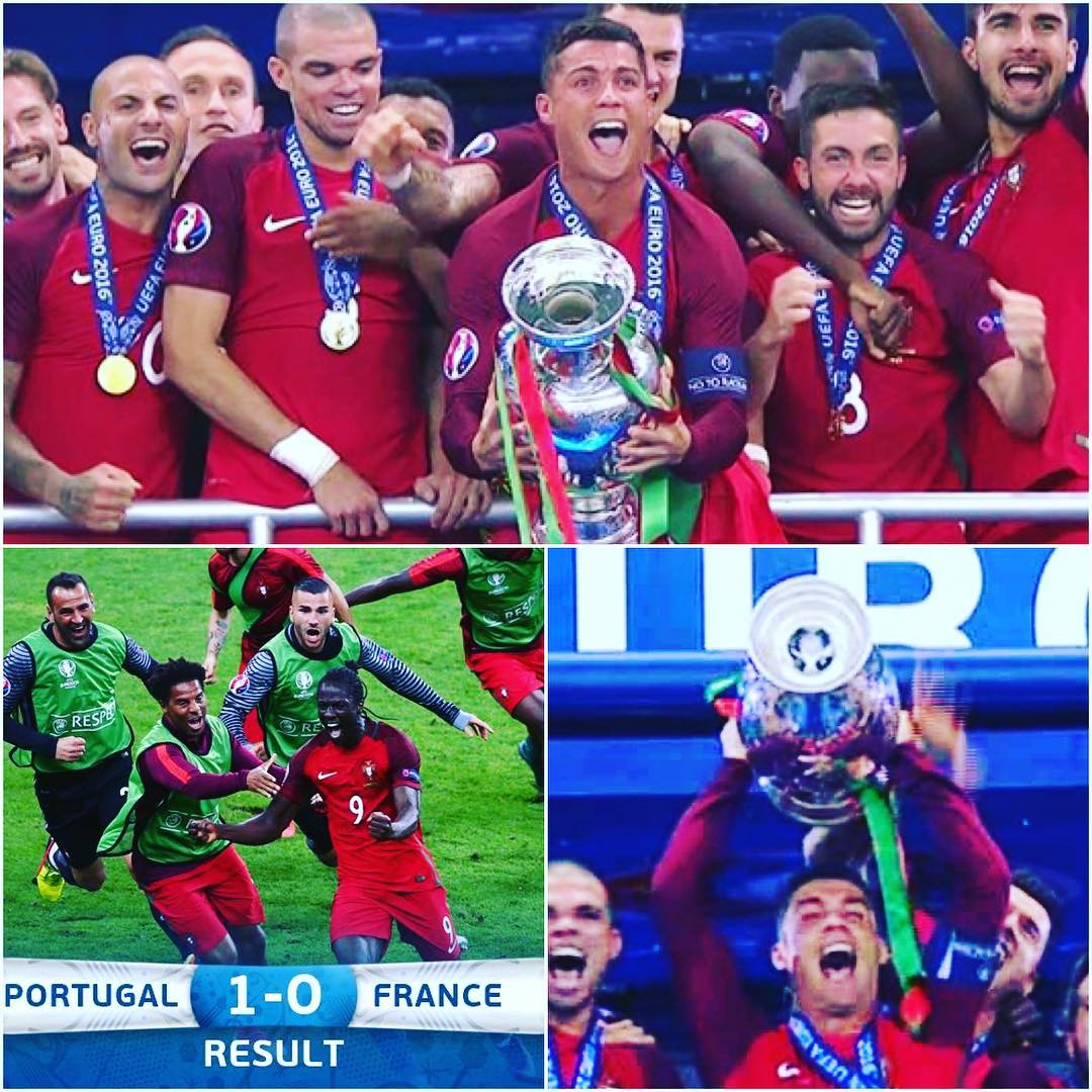 Portugal are Champions . Well done Portugal #portugal #portugalchampions #euro2016 #europeanchampions #champions #passion #france #portugalvsfrance #staddefrance #paris #cr7