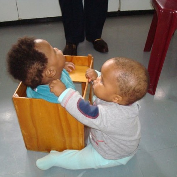 Moment that touched my heart #swoosh0018 charity foundation. Two orphan babies play at Ethembeni Orphanage