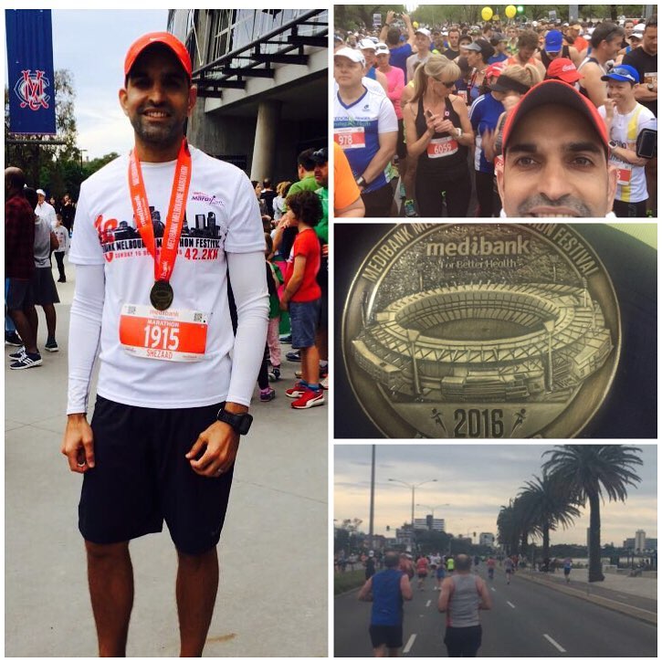 2016 Melbourne Marathon . 42 km finishing at the MCG. Shazad Tayob finished the 42 km . Well Done @shez_n_shenaaz #marathon #melbournemarathon #running #run #austrailia #mcg #proudlysouthafrican #melbournmarathon2016 #melbourne #austrailia #downunder
