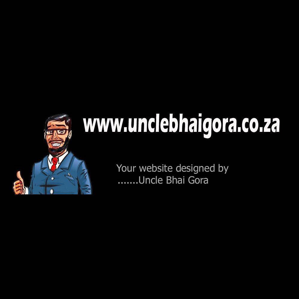 Uncle Bhai Goras Web Design and Online Marketing Solutions.Unique,Visually Appealing,Responsive and Mobi FriendlyBroshure,Catalogue and Full E-Commerce Websites.Email: info@unclebhaigora.co.za or call 082 581 0735Last websites designed by UBGwww.regaljewellers.co.zawww.jerrys.co.zawww.twistville.co.za