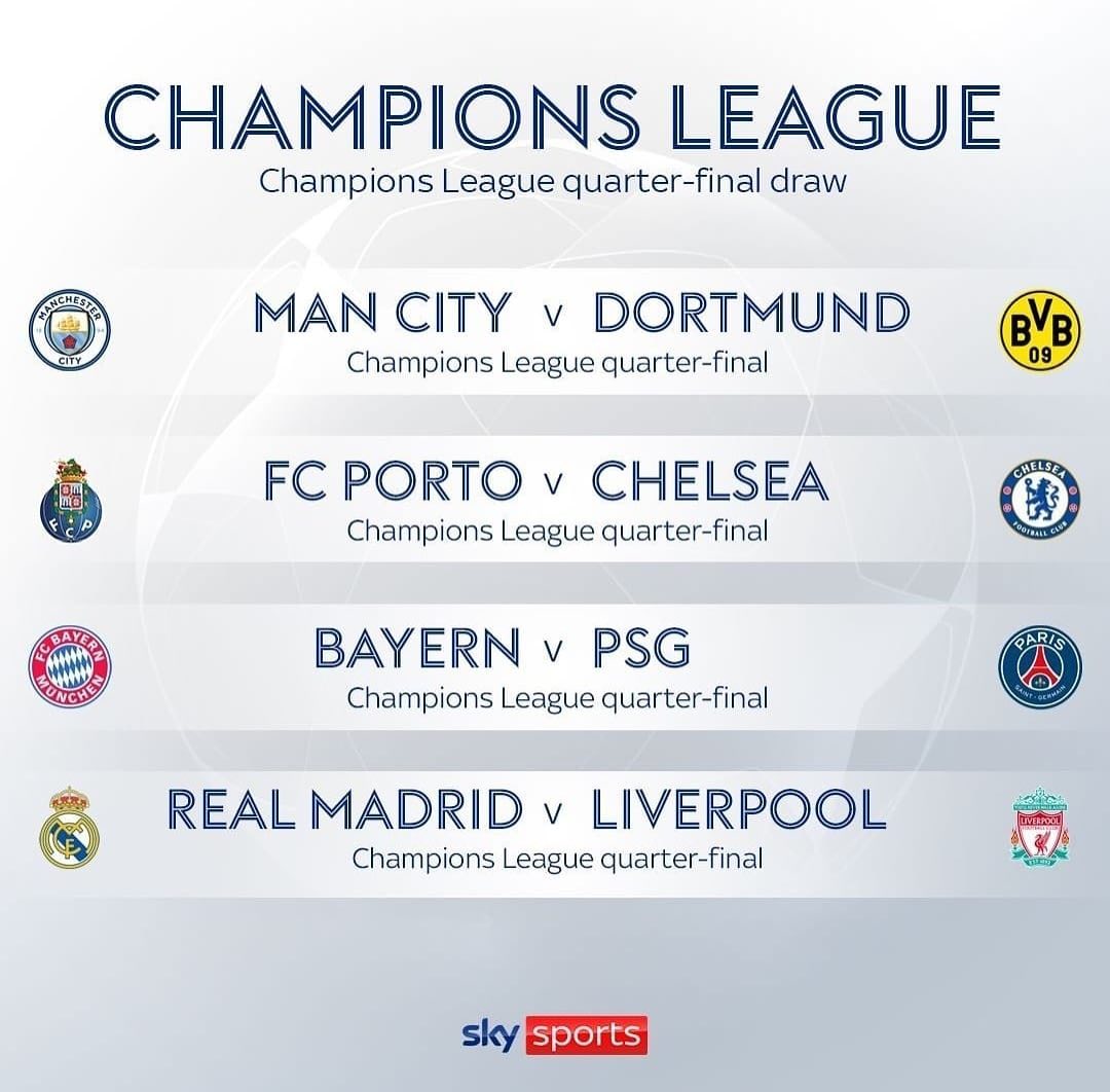 UEFA Champions League draw. Nice draw I say. PSG vs Bayern pick of the ties.