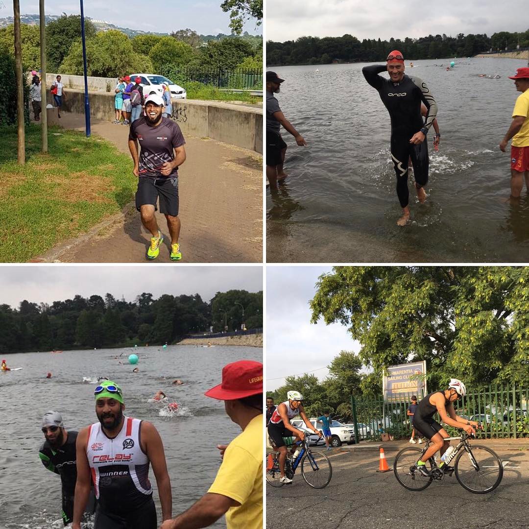 Fun Tri Groups 2nd Sprint Triathlon at Emmarentia Dam.450 m swim, 20km bike and 5km Run. The event was won by Males: First Ahmed Badat, 1:17:03, second Mohammed Bharoochi 1:17:57, third is Zunaid Reciet 1:18:31.  Ladies:Tasneem Sallie 1:29:54 (16 yr old)Sadiya Valli 1:44:54Tahira Vallee 1:47:05. Great day and great Fun. All the action will be up soon on the website . #trianyone #triathlon #run #swim #cycle #openwaterswim #tri #endurance #sprinttriathlone #machines #meeechine:) #ironman #ironmen #funtrigroup