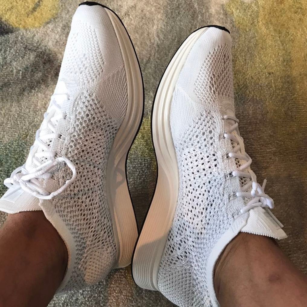 Nike flynit racer pure white by @shahidosmany *if you have a sublime pair of Sneakers tag us or email info@swoosh0018.com #sneakeroftheday #sneakers #sneakerhead #sneakerfreak #nikes #flyknit #nikeflyknit #nike️ #nikeshoes