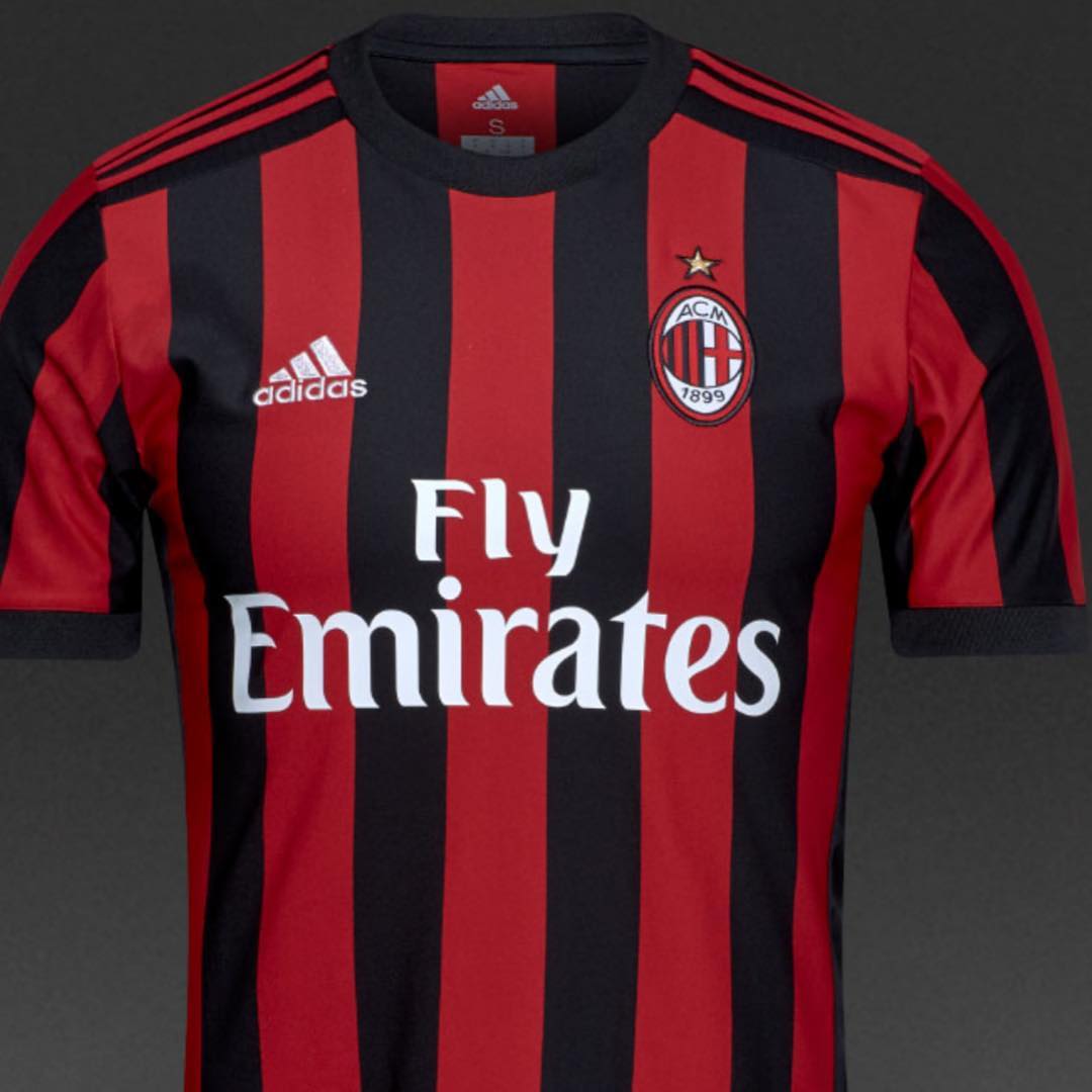 AC Milan Home Jersey 2017/18.  Your thoughts? There was something about the Milan kits back in the day ️#acmilan #milan #acmilanhomejersey #acmilankit #adidas #flyemirates #adidasfootball #acmilanfans #milanfans