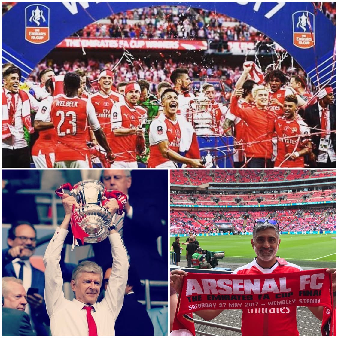 Congratulations Arsenal FA Cup Champions 2017. What now?Wenger in or Out? We have exclusive pics from Wembley and sent us some pics ️#arsenal #gunners #facup #wembley #arsenalvschelsea #champions #arsenalcgampions #wengerin #arsenewenger #football #soccer #arsenalfans #gunnersfans