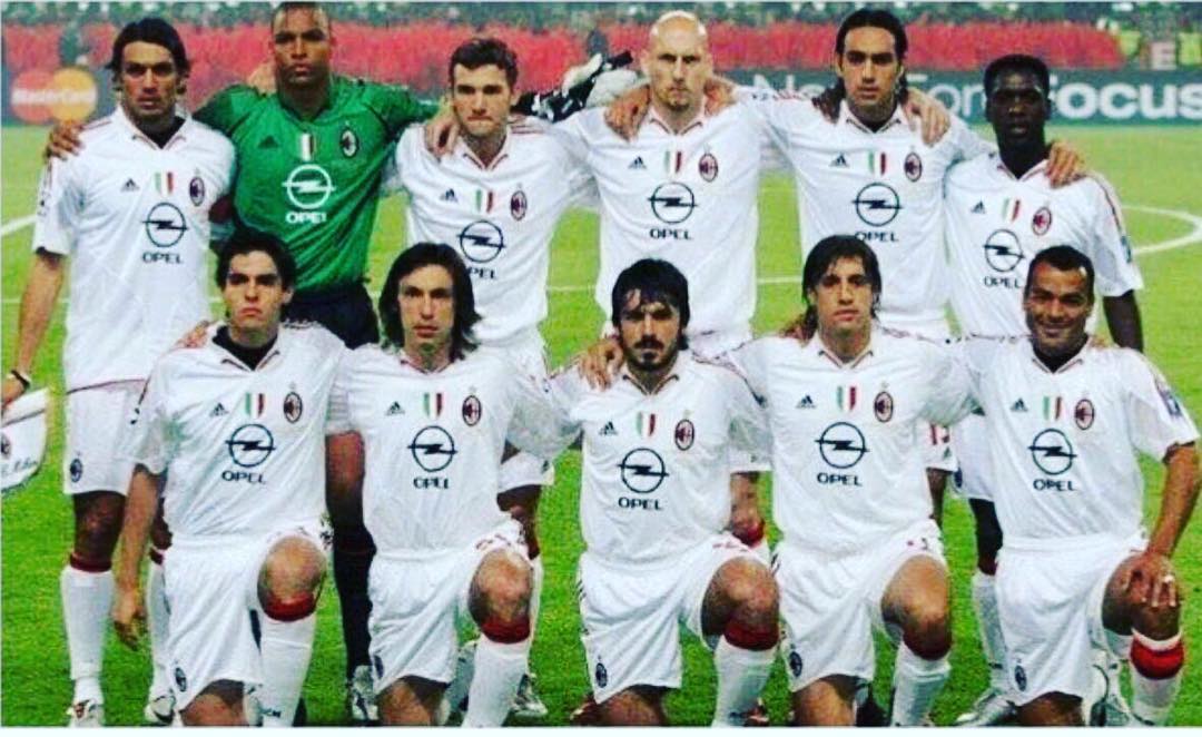 Once Upon a time in Milan.How good was this Milan Team? Left to Right ...Maldini.Dida,Shevchenko Stam, Nesta,Seedorf, Kaka,Pirlo, Gatusso,Crespo, Cafu #acmilan #legends #milan #soccer #blastfromthepast