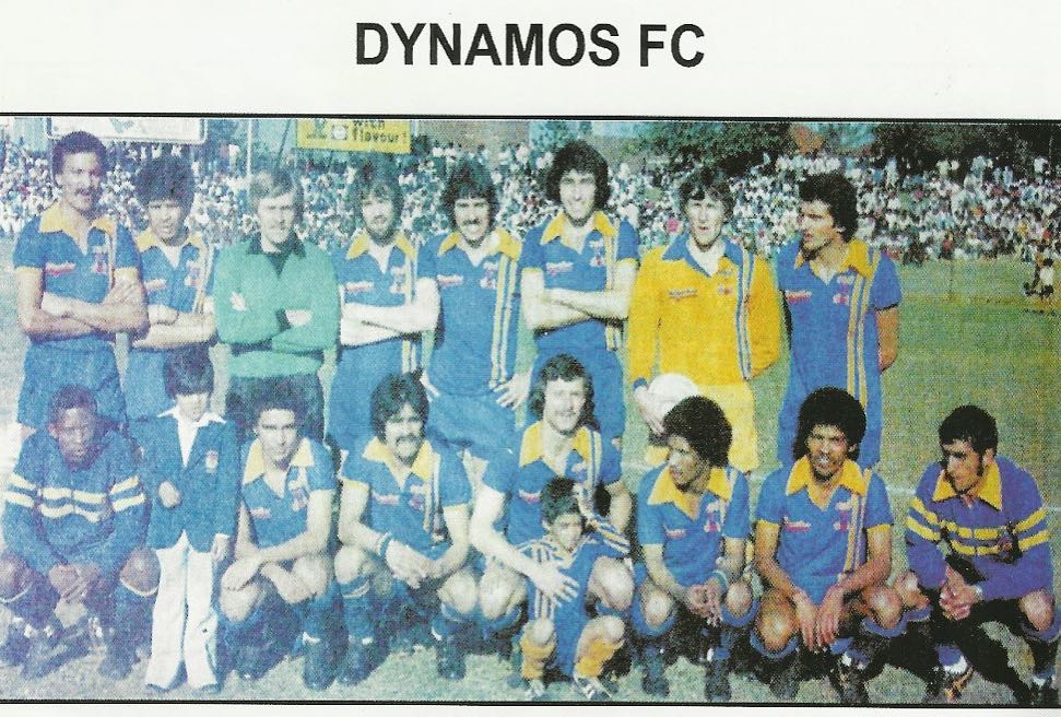 Dynamos in the past---------------------(Standing Left to Right) Munsoor Abdullah, JacKal Fredericks, Russel Young, Dave Gardener, Tony Stathakis,Leon Carrol, Bertie Baardt and Roy Sherwitz (Sitting Left to Right) George Serope, Zahir Coovadia (mascot),Collin McBride, Seraj Abbas (Captain), Ivan Sammons, Reyad Pahad (mascot), Paul,Christy Martin and Rashid Khan. #0018legendsproject #dynamos @banjo_hbc