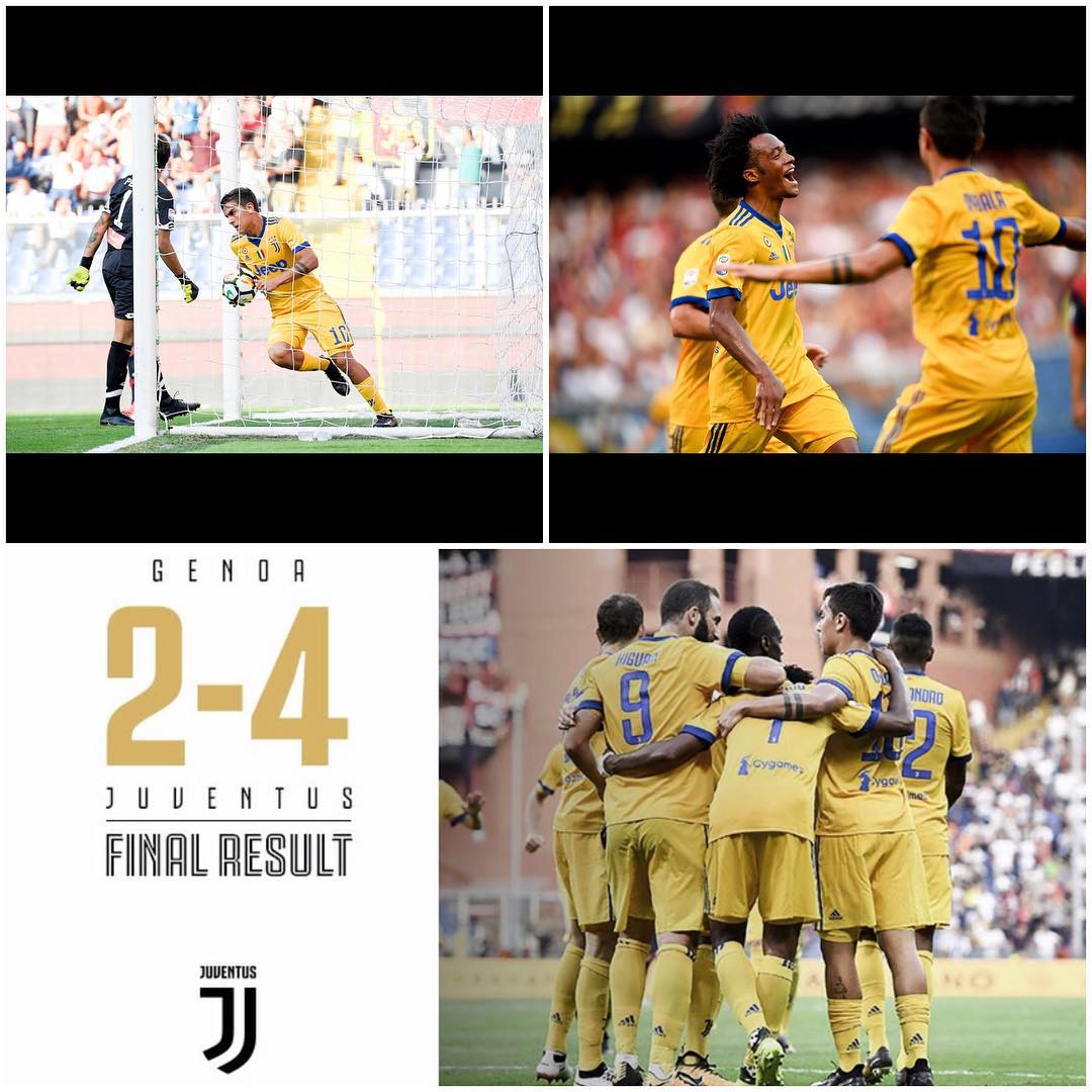 Juventus 4 Genoa 2. Great Comeback and hatrick by Dybala. Forza Juve. 2 out of 2 #seriea #juventus #juve #forzajuve #bisnconero #genoa #juvebtusvsgenoa #dybala