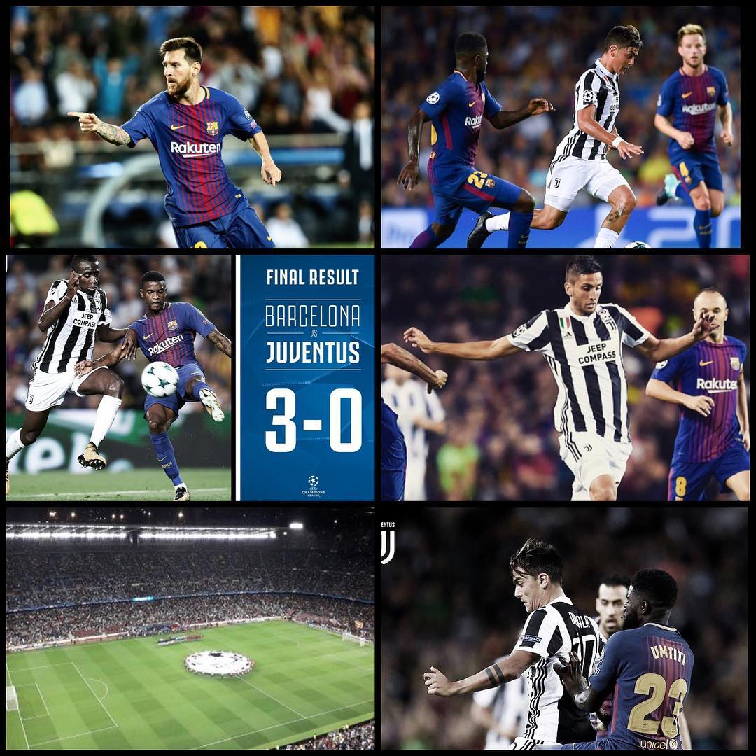 Barcelona 3 Juventus 0.Disappointing but like I told the lads If Messi pitches up we F@$ked .Play Rugani instead of Benatia.Next two games are crucia #forzajuve #juventus #barcelonavsjuventus #bianconeri #barcelona #noucamp #uefachampionsleague #messi #lionelmessi
