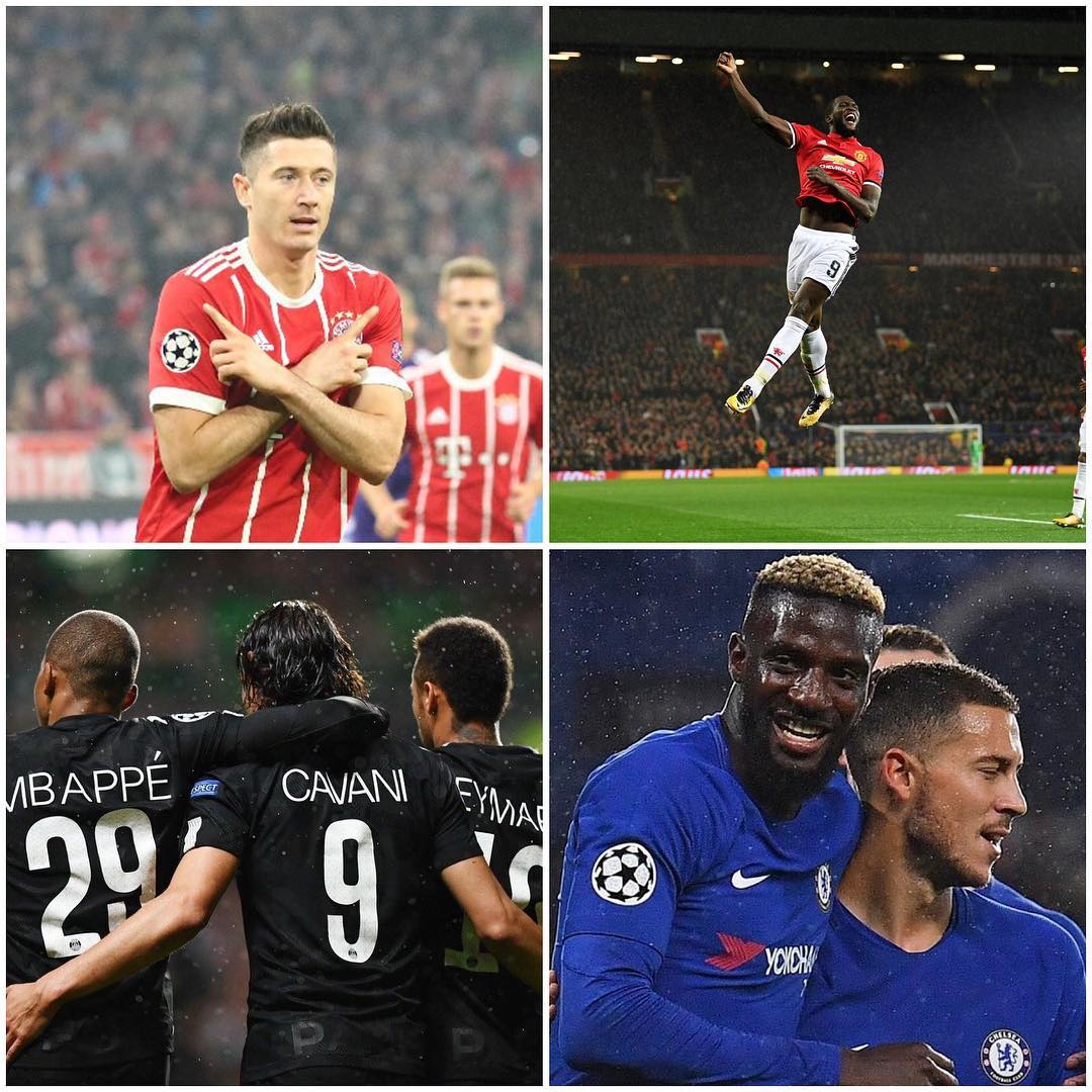 Good Night in Europe for the Big Guns. MANCS,Chelsea,Bayern and PSG all score top victories. Your thoughts on the Matchday? #uefachampionsleague #championsleague #psg #chelsea #manutd #bayernmunich