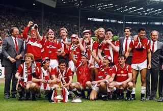 Wednesday's Warriors and Blast from the Past are the 85 FA Cup Manchester United team by @gorabhai Scroll for Line up. What memory do you have of this FA Cup Final 😀 #facup #manchesterunited #mancs #manutd #manutdvseverton #sharp #sharpelectronics #wembley