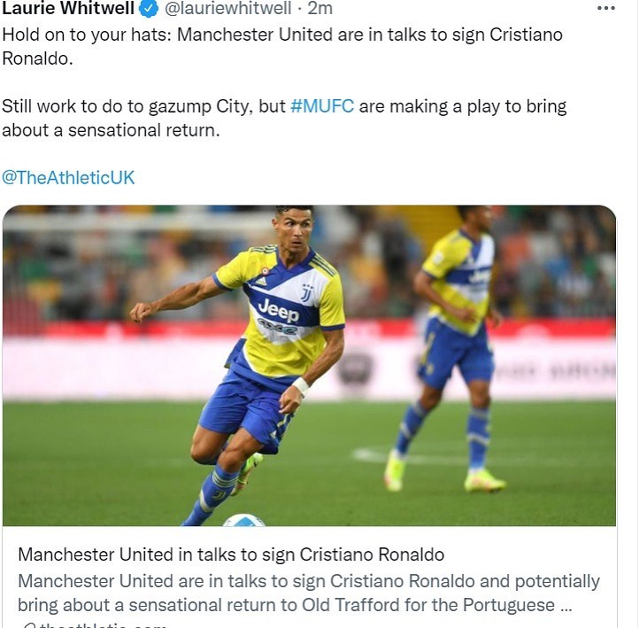 Where is he going. Red or Blue. CR7 Transfer Saga separating Manchester
