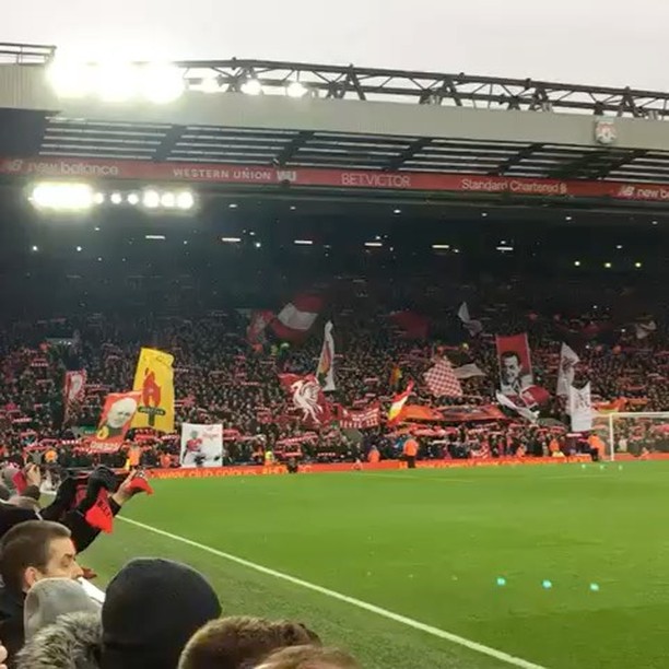 You'll Never Walk Alone at Anfield vs Everton by our very own @eyahmed