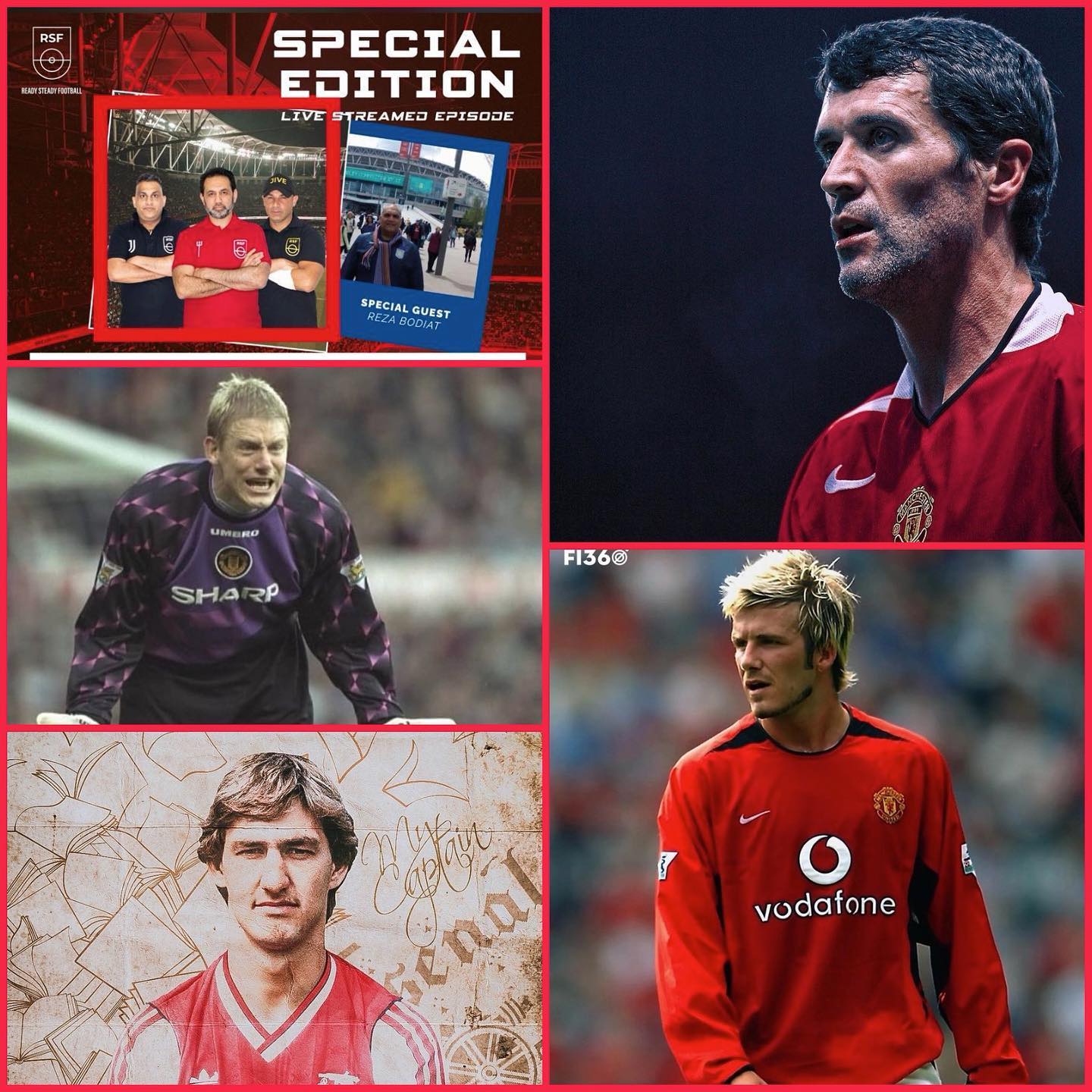 My EPL Team of the 90’s on our live streaming show last night on You Tube with our guest @reza_bodiat the Villa Man. My team . Manager  Sir Alex Ferguson Formation 4-4-2Schmeichel, Lee Dixon, Stuart Pearce, Colin Hendry and Tony Adams. Captain Roy Keane and Gazza in the middle. Beckham and Ginola on the Flanks. Up top Cantona and Shearer. Subs: Viera,Bergkamp, Le Tissier. What do you think of my team? Catch the banter on @readysteadyfootball on you Tube. I had to pick MANCS as it was a Fergie/Wenga dominated Era. Your thoughts?