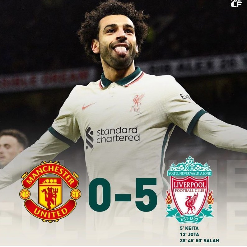 Man Utd 0. Liverpool 5Ole got it horribly wrong tactically. A man like Pogba u must start him in games like this. Like Scholes said Fernandez great offensively and poor at tracking back. All said the MANC defence was poor. Liverpool we’re massive on the night. Keita superb and ofcourse CR7 or Salah had to pitch and our man did. At the end we gave the MANCS hiding in their backyard. There are no friends. Surely though Ole will fall. The question is who will replace him What’s your comments