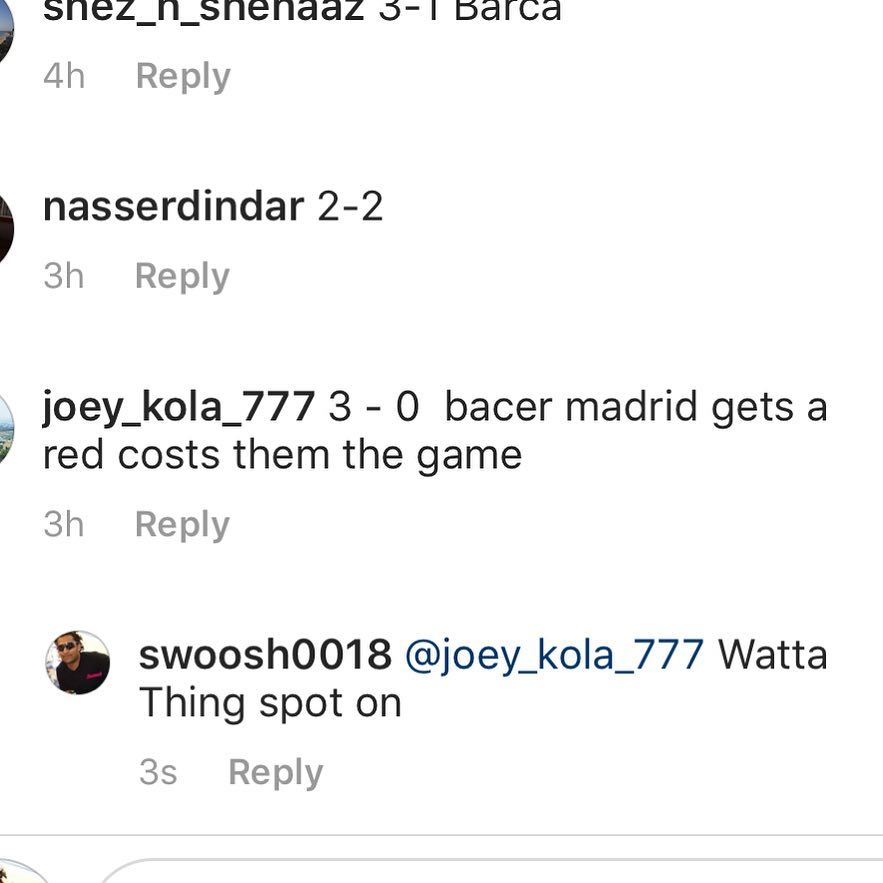Well Done @joey_kola_777 . The Winner of our El Classico Competition