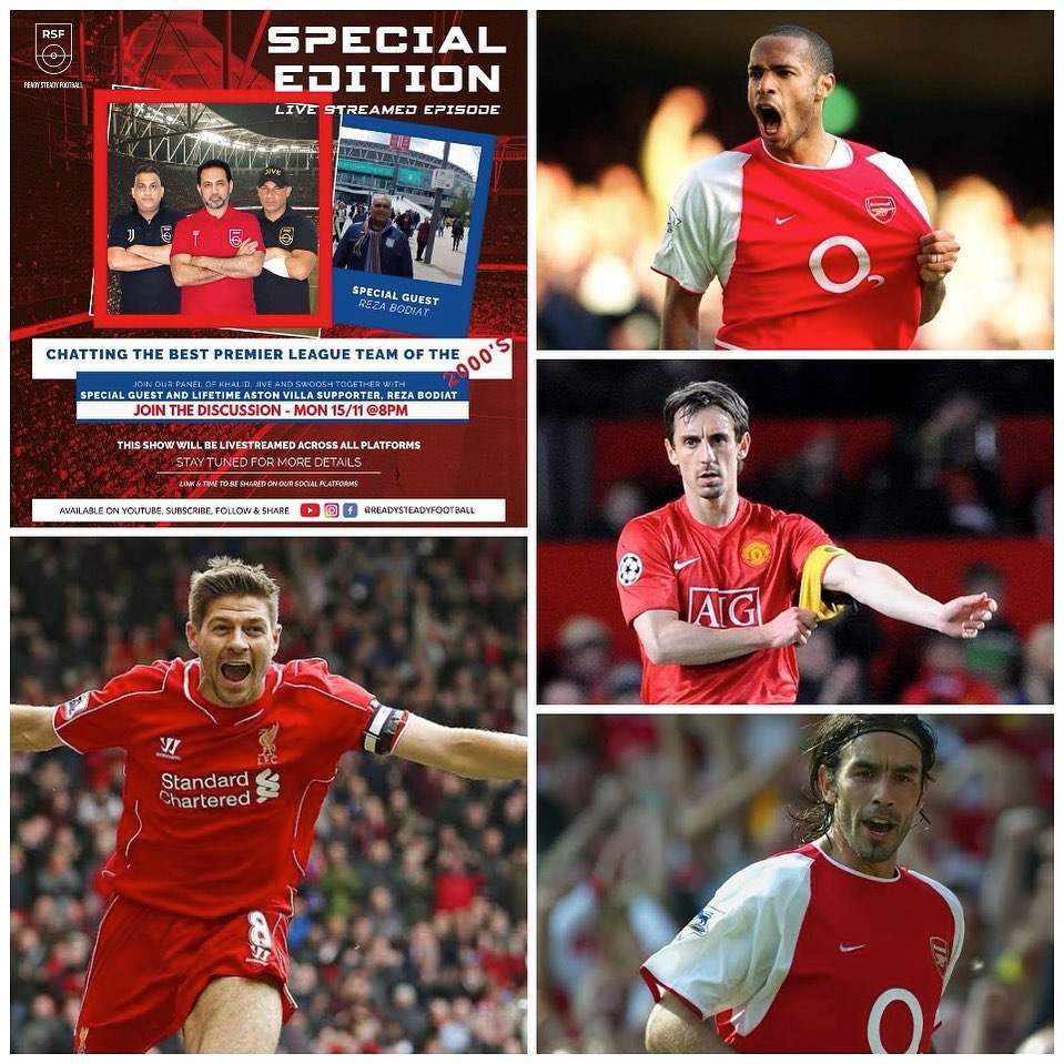 Our Team of the decade 2000-2010 on @readysteadyfootball  with guest @reza_bodiat Check the You Tube Channel . The squad we chose was. GK. Van de Sar, RB: Gary Neville LB:Ashley Cole. CB. Sol Campbell and John Terry. CM: Steven Gerard. CM: Paul Scholes RH: Robert Pirez LH : Christiano Ronaldo. FWDs, Henry and Wayne Rooney. Manager: Arsene Wenger