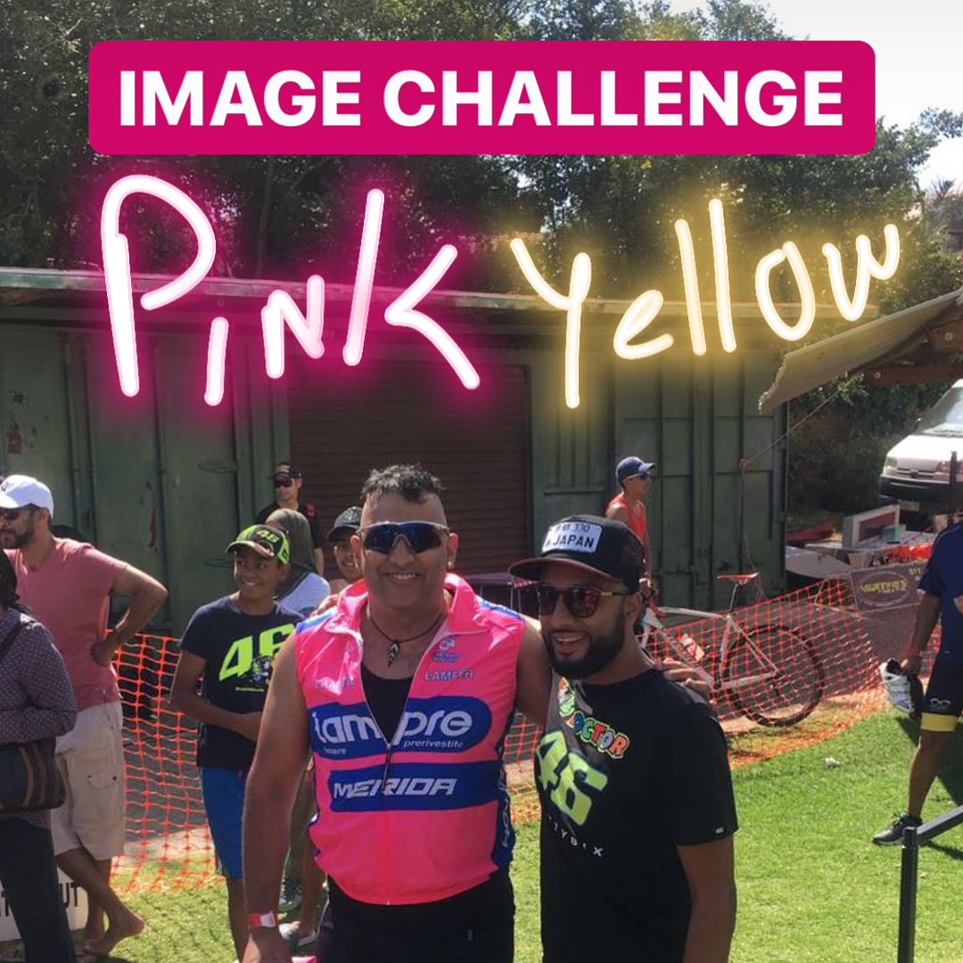 Fun Tri Image Challenge. JHBS hopes on my shoulder. MY Mission was to take the Best Dressed Award away from Benoni. Benoni still holds the title as AdamG and I represented Benoni and JHB. Pink vs Yellow. I fought hard but we shared the Spoils. Well done @team.crankz for the spirit, The Fun and the Banter. Also well done to the Fans and Team pink for the support. That Umbrella move....had no answer to that. Also thanks to the Judges and Sadia Motala @sadiapm and her team for the Image Award @trianyone @team.crankz @adamg46 @eyahmed @97rash #imageiseverything #imagechallenge #funtri #triathlon #triathlete #tri #funtri #jhb #benoni #triathlonlife #emmarentiadam #pink #yellow #marquez #rossi
