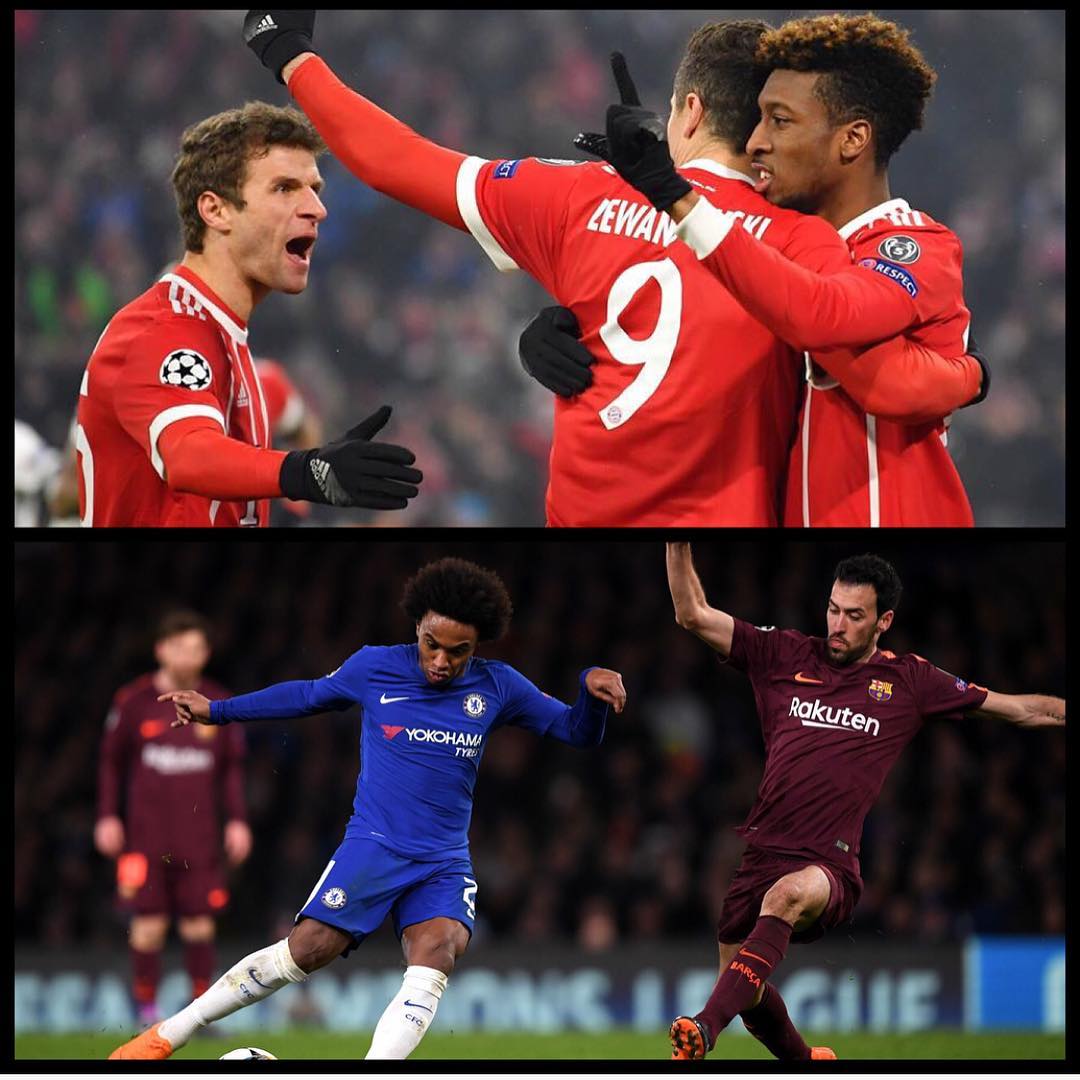Chelsea and Barca draw. Bayern thump Besiktas. Tonight it's the MANCS