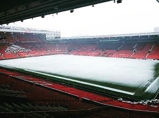 Old Trafford Today during heavy Snowfall by FRA (Fergies Red Army)