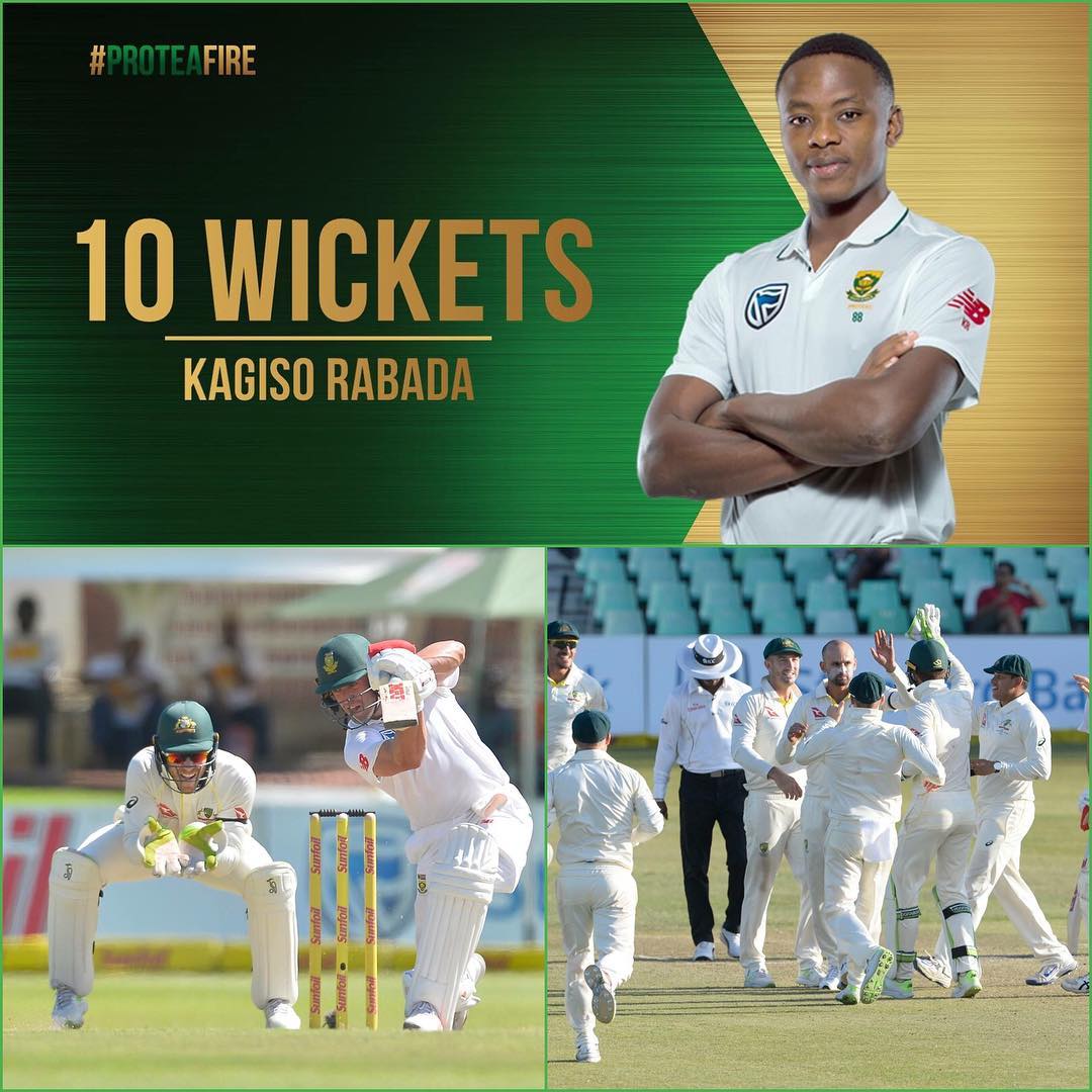 Didn't mention KG Rabadas great 10 wicket Haul. The SA Victory and Rabadas suspension from the series. Your thoughts?