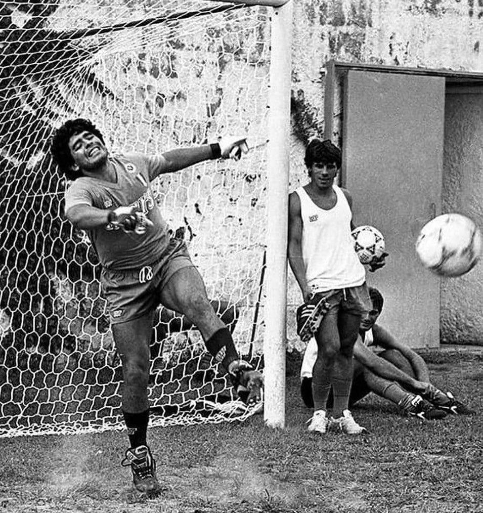 Gianfranco Zola watches on as Diego entertains. “We Love this Game”#0018picoftheday